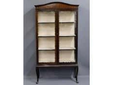 A c.1900 mahogany display cabinet, 67in high x 35.
