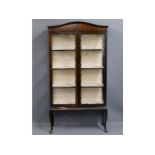 A c.1900 mahogany display cabinet, 67in high x 35.