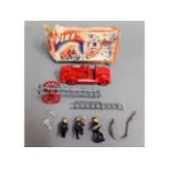 A vintage scale model Charbens fire engine & accessories with box