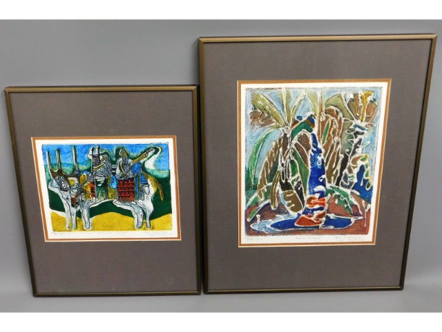 Two framed & mounted limited edition signed plasto