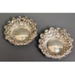 A pair of embossed Victorian 1895 Sheffield silver