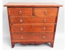 A 19thC. apprentice piece Regency style chest of d