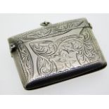 An Edwardian 1902 Birmingham silver vesta case by