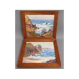 A pair of oak framed Newlyn School Garstin Cox sig