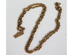 A 9ct gold chain, 20in long, 6g