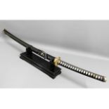 A mounted Japanese samurai sword, 45.5in long