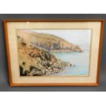 A framed Cornish watercolour by Kenneth Mortimer o