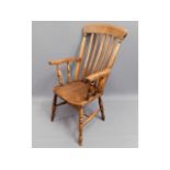 An antique elm seated antique Windsor style chair,