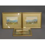 Two antique framed Dartmoor watercolours twinned w