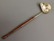 An 18/19thC. hardwood & white metal toddy, tests a