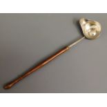 An 18/19thC. hardwood & white metal toddy, tests a