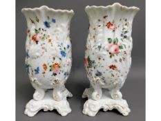 A pair of 19thC. continental porcelain vases on fi