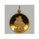 A 9ct gold St. Christopher pendant, 27mm diameter,