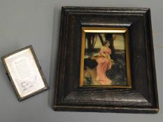 A Victorian coloured portrait & a small remembranc