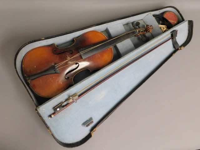 A Stradivarius violin copy with case