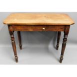 An oak hall table, 37in wide x 18.5in deep x 28.75