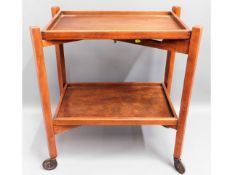 A vintage folding butlers tea trolley, 29.25in hig