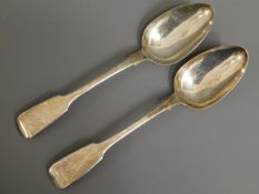 A pair of William IV 1836 London silver spoons, ru