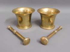 Two 19thC. bronze pestle & mortars
