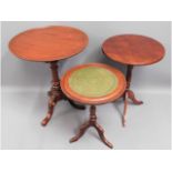 A mahogany tilt top table & two other occasion tab