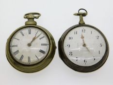 Two 19thC. silver cased verge watches, both moveme