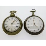Two 19thC. silver cased verge watches, both moveme