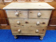 A Victorian pine chest of drawers, 32.75in wide x