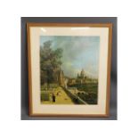 A Medici Society Canaletto print of The Thames fro