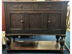 A 18th/19thC. Dutch oak buffet, 46.5in wide x 21.2