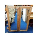 A pair of pine framed mirrors, 44.5in tall x 17in
