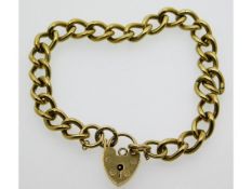 A 9ct gold bracelet with padlock clasp, 25.5g, 8in