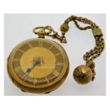 An antique 18ct gold pocket watch, case 40.2mm dia