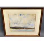 A framed Newlyn School watercolour of Praa Sands,