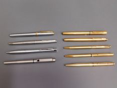 Six Parker pens including three fountain, a Waterm