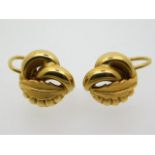 A pair of decorative 18ct gold earrings, 5g