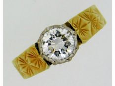 An 18ct gold solitaire ring, diamond approx. 0.75c