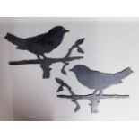 Two unmounted robin weather vanes, 16.875in wide x