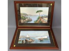 A pair of later framed Maria Gianni watercolours b