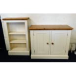 A modern painted pine cupboard 41.5in wide x 33.75