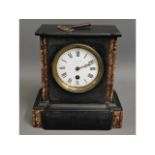 A Victorian mantel clock with marble trim, Searle