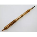 A Victorian 9ct gold extending pencil, 12.6g