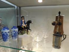 A Staffordshire Dick Turpin, a pair of Chinese vas