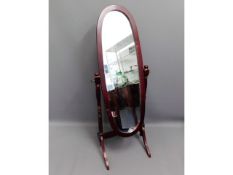 A modern cheval mirror, 58.5in high