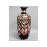 A Chinese cloisonne vase decorated with bats & oth