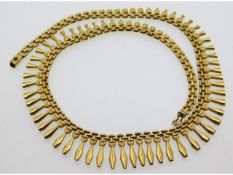 An attractive 9ct gold necklace, 18.8g, 16.5in lon