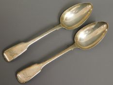 A pair of William IV 1837 London silver spoons, Sa