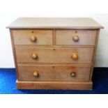 A Victorian, low level pine chest of drawers, 36in