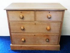 A Victorian, low level pine chest of drawers, 36in