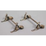 A pair of antique silver plated hunting related kn
