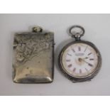 A Swiss ladies silver pocket watch "A. G. Mascall,